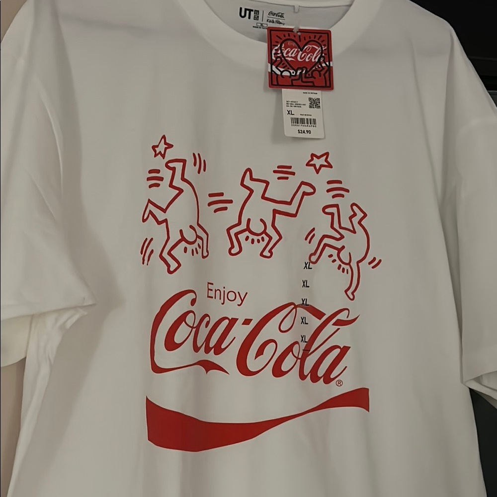 Keith Haring Coca Cola White T-Shirt Size XL